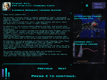 Briefing Screen